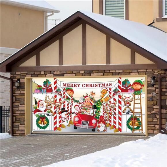 Christmas Garage Door Cover, Garage Door Christmas...